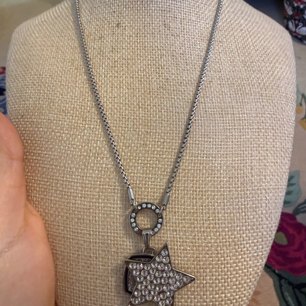 Elegant Silver Star Magnetic Removable‎ Pendant Necklace
